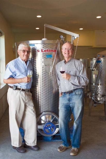 D. I. Wilkinson, M.D. and the Reverend Bob Wickizer at Pecan Creek Winery