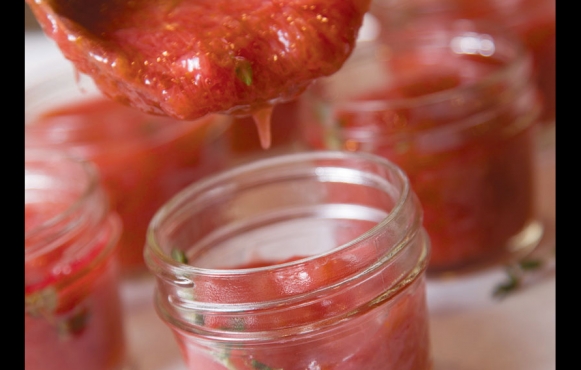 Rhubarb Freezer Jam with Citrus and Thyme